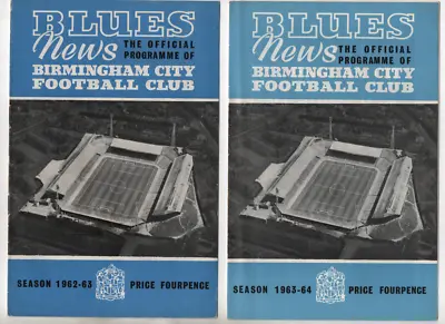 £2 • Buy Birmingham City HOME Programmes 1962/63 And 1963/64 League & Cup