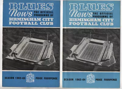 Birmingham City HOME Programmes 1962/63 And 1963/64 League & Cup • £2