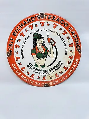 Texaco Gasoline Vintage Style Porcelain Sign • $64.99