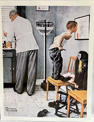 Norman Rockwell Matte Poster Print Boy At The Doctor  Waiting On Shot” 11x14 • $11.25