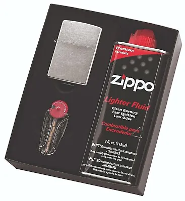 Genuine Zippo Street Chrome Lighter Gift Box 90210gp With Fluids + Flints • $71.95