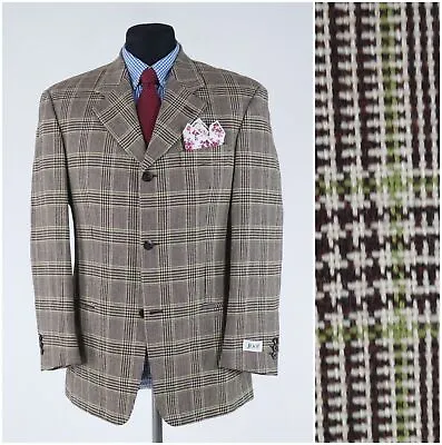 Mens Vintage Sport Coat 40S US Size JOOP Plaid Wool Cashmere Blazer Jacket • $199.99