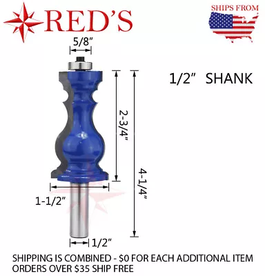 Tideway Carbide PRO WL1495 Elaborate Chair Rail Molding 1/2  Shank Router Bit • $18.99