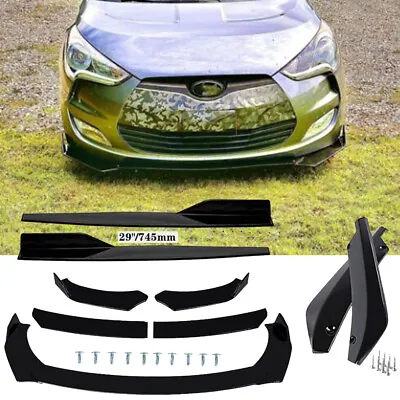 For Hyundai Veloster Front Bumper Rear Lip Splitter Spoiler Diffuser Body Kit • $56.99