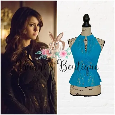 Katherine Pierce's Bebe Sleeveless Lace Blouse ALT The Vampire Diaries • £36.64