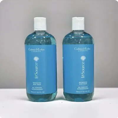 £39.99 • Buy 2 X Crabtree & Evelyn La Source Refreshing Body Wash Shower Gel 500ml Jumbo 🐚🌊