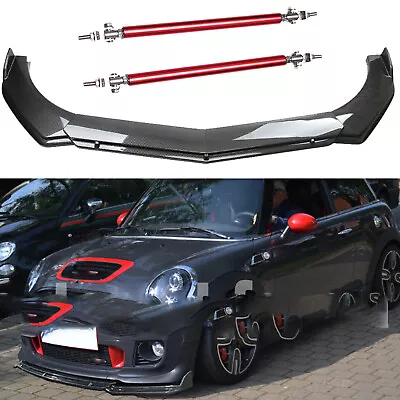 For MINI COOPER R56 R56 F55 F56 Car Front Bumper Lip Splitter Carbon Fiber • $69.99