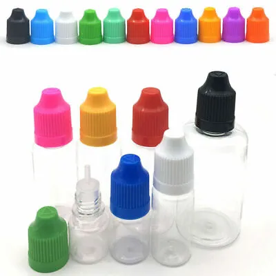 £2.76 • Buy Clear PET Plastic Empty Dropper Bottles 3ML-100ML Liquid Long Tip Caps+Funnels