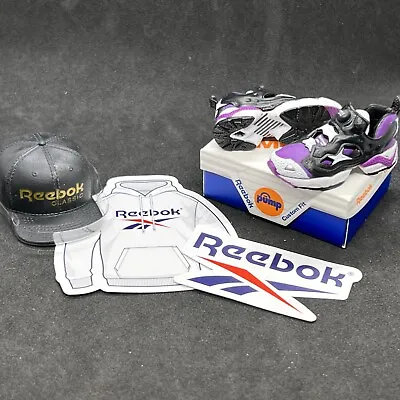 ZURU Mini Brands SNEAKERS Reebok Pump It Up Purple Black Shoes Hat Box READ!!! • $33.95