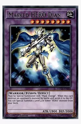 3x Masked Hero Dian TOCH-EN046 1st Edition Rare Toon Chaos YuGiOh Playset - NM • $3.99