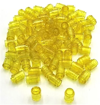 Lego 100 New Trans-Yellow Bricks Round 1 X 1 Stud Open Stud Transparent Blocks • $4.99