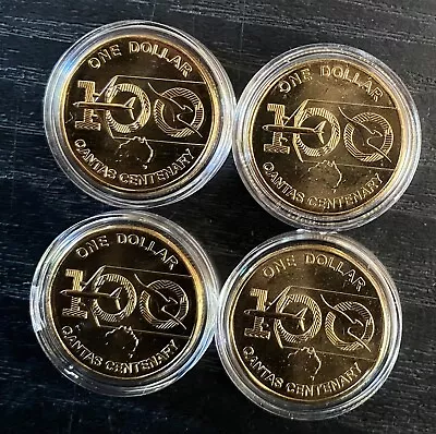 4 X 2020 $1 One Dollar QANTAS Centenary Uncirculated Coin In Capsule • $32