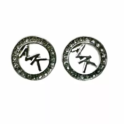 Michael Kors Silver-tone Crystal Pave' Monogram Stud Earrings • $14