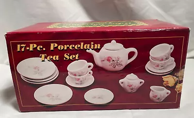 Miniature Porcelain Tea Set In Original Box - 17 Pieces • $25