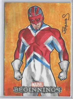Marvel Beginnings Series 1 Sketch Card Captain Britain By Reynolds GPC • $49.99