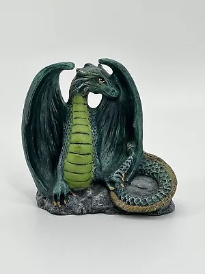 Dragon Figurine Baby Ceramic Hand Painted -green • $11.97