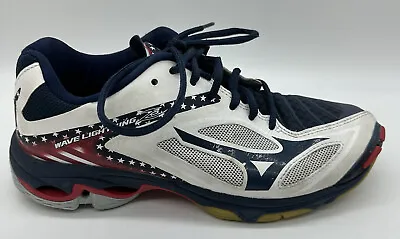 Mizuno Wave Lightning Z3 Volleyball Shoes Women's  Size 7.5 US White Blue • $25.28