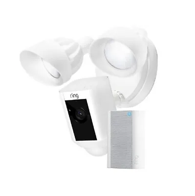 Ring 1080p HD Wired Plus Floodlight Cam With Chime Pro Bundle • $153