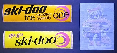 2 Vintage 1971 Ski Doo Bumper Stickers And 1 Undated Iron On Decal • $32.71