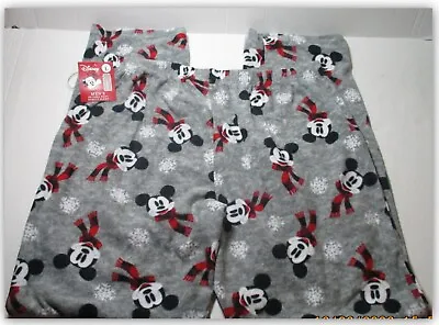 Disney Mickey Mouse Gray Sleep Lounge Pants Microfleece Men's LARGE/ 33  Inseam • $15