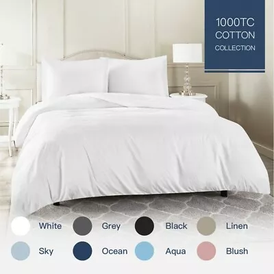 100% Cotton 1000TC Single/KS/Double/Queen/King/Super K Quilt/Duvet Cover Set • $31.50