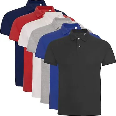 6 Pack Mens Big Size Polo Shirt Short Sleeve Plain Pique Top Plus Size T-Shirt • £20.99