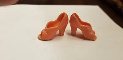 VINTAGE MEGO CORAL PINK OPEN TOE DOLL SHOES HEELS CHER Diana Ross Toni Linda  • $18