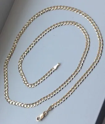 14K Solid Yellow Gold 3mm Cuban Link Chain Necklace Men Women Size 16 -30” • $532.99