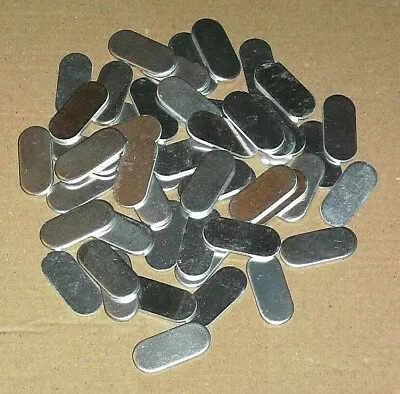 50 Aluminium Metal Stamping Blanks (30mm X 13mm X 2mm Obround Shape) • £10