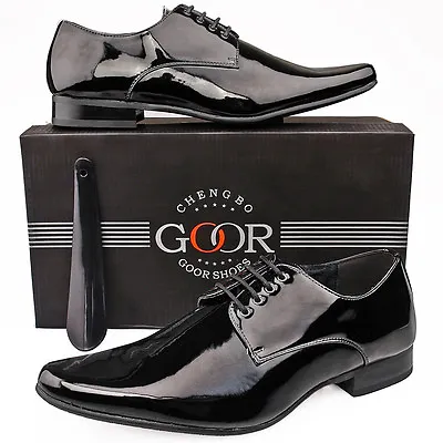 Mens Patent Wedding Shoes Leather Lined Formal Dress 6 7 8 9 10 11 12 • £36.98