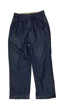Tommy Hilfiger 30/30 Men’s Pleated Front Y2K Cuffed Blue Jeans Read • $19.99