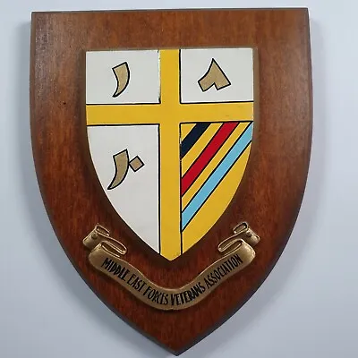 Middle East Forces Veterans Association Hand Painted Crest Wall Plaque  Military • £50.88