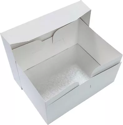 Cake Board & White Cake Box Combo Oblong Silver Fern Cake Drum With Matching Bo • £6.59