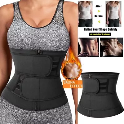 Women Waist Trainer Cincher Sweat Belt Slimming Body Shaper Sauna Shapewear UK • £15.79