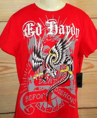 Mens Ed Hardy Death Before Dishonor Red T-shirt Size Xl • $24.90