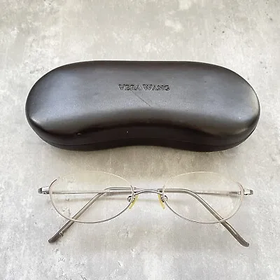 Vera Wang Half Rim Oval Metallic Glasses Womens Frames 49-18-135 In EUC • $25.99