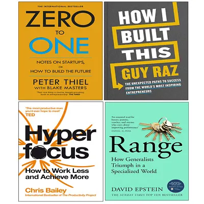 $41.88 • Buy Zero To One, How I Built This Guy Raz,Range David Epstein,Hyperfocus 4 Books Set