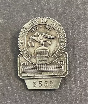 1971 Indy 500 SILVER Pit Pass Badge Pin #3539 Al Unser Winner City Of Indianapol • $35