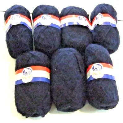 Lot Of 7 Skeins Navy Blue Brushed Yarn By Lana Moro Polo - NEW (#49) • $29.99