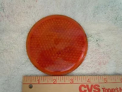 S & M Lamp Co. Vintage Amber Reflectorized Glass Lens (3-15/16 ) • $2