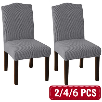 $53.49 • Buy Dining Chair Covers Stretch Jacquard Parson Chair Slip Covers Washable 2/4/6 PCS