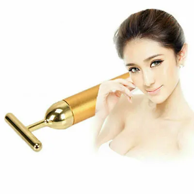 $12.29 • Buy New 24k Gold Facial Roller Serum Massage Derma Skincare Treatment Face Massager