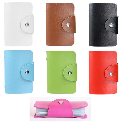 $4.15 • Buy Leather Slim ID Credit Card Holder Pocket Case Purse Wallet 24 Business Cards