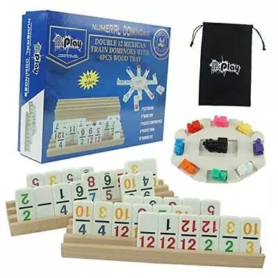  Mexican Train Dominoes Set With Numbers - Double 12 Colored Number Dominoes -  • $44.22