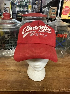 $19.99 • Buy Vintage Cheerwine Trucker Hat Three Stripes Sign Crate Bottle Snap Back Patch
