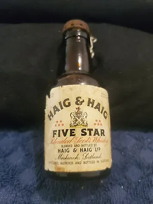 Vintage Haig And Haig Scotch Bottle - Empty 4.25  Tall • $10.99