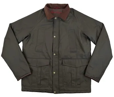 Robert Graham Men's Waxed Cotton Blend Jacket Coat Size Medium Green RGF22R36 • $69.99