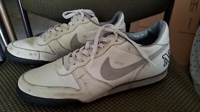 Vintage 80s Nike White  Leather Golf/baseball/soccer Shoes Size 10.5 Us 9.5 Uk • $80