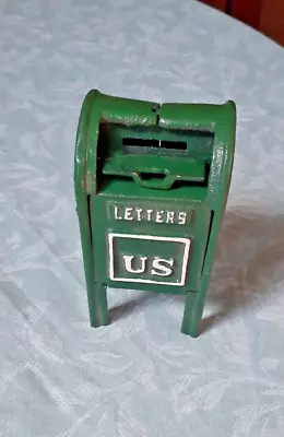 Vintage Cast Iron US Mailbox Green & White • $6.50