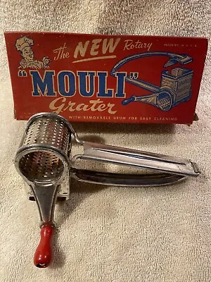 Vintage Mouli Rotary Hand Cheese Grater ~ Red Handle ~ Made In France With Box • $29.74